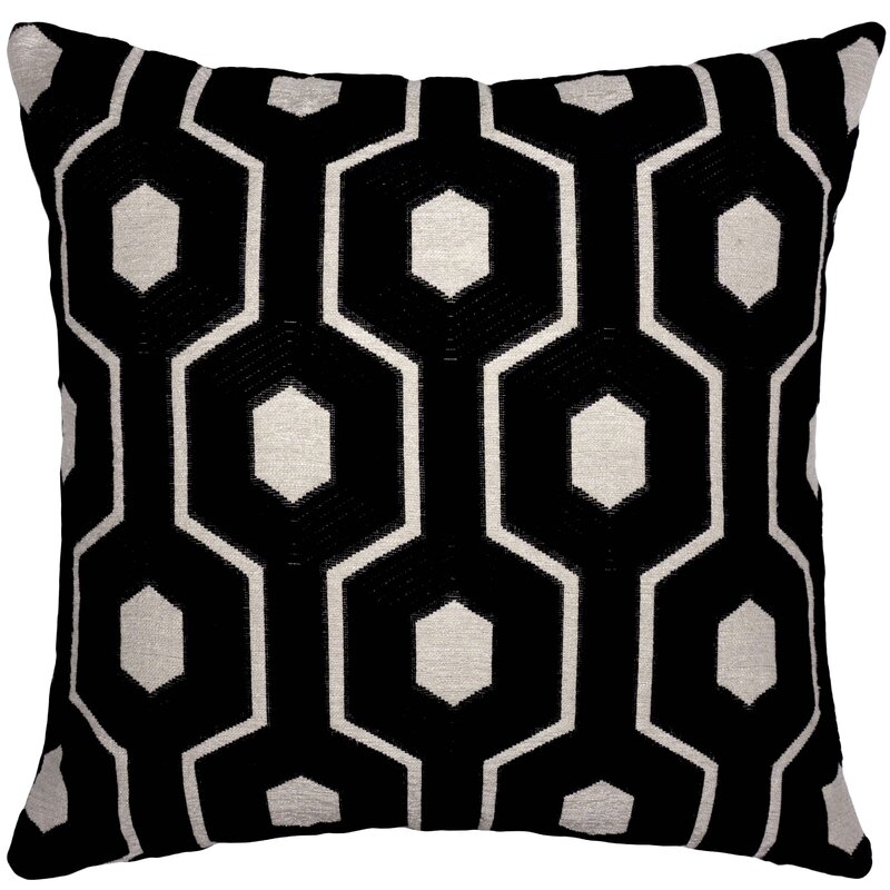 Square Feathers Square Pillow Cover & Insert Size: 20" x 20" - Image 0