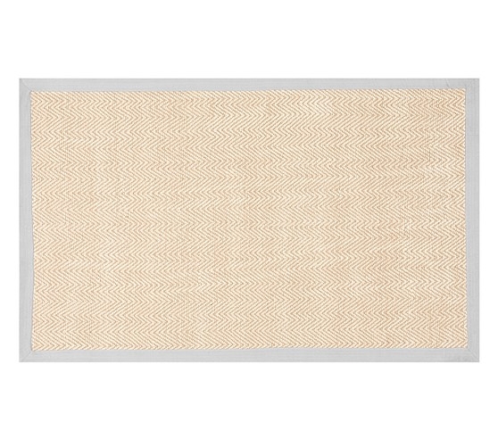 Chenille Jute Thick Solid Border Rug, Gray, 5x8' - Image 0