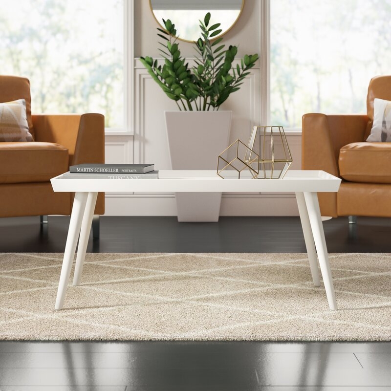 Lyle Coffee Table with Tray Top - White - Image 0