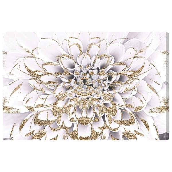 'Floralia Blanc Floral and Botanical Art' Graphic Art on Canvas in White/Gold/Yellow - Image 0