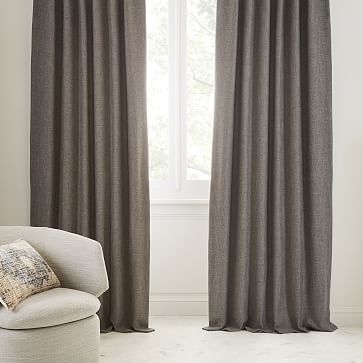 Crossweave Curtain + Blackout Panel, Charcoal, 48"X108" - Image 2