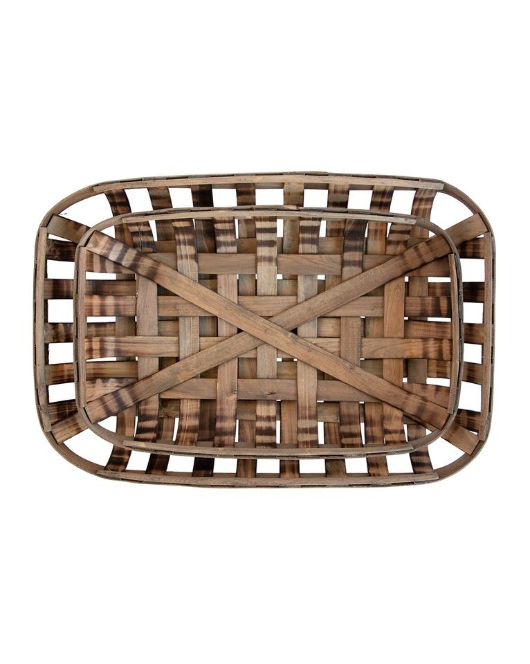 WOODEN STRIP BASKET - SMALL - Image 1