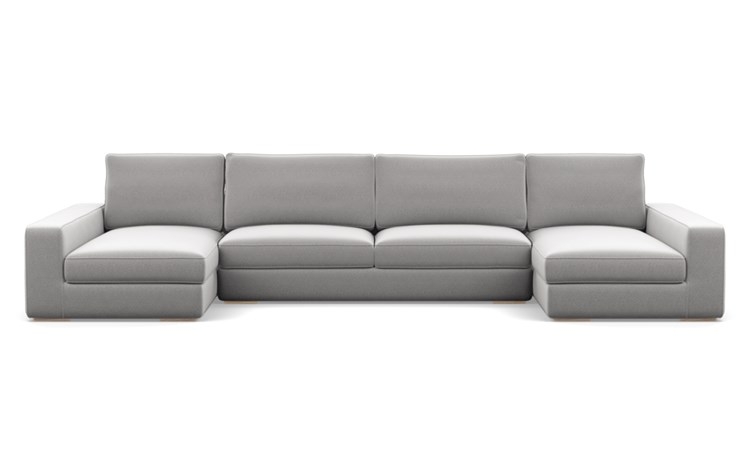 Ainsley U-Sectional with Ash Performance Felt Fabric, and Natural Oak legs // Standard Chaise Length // 149" - Image 0