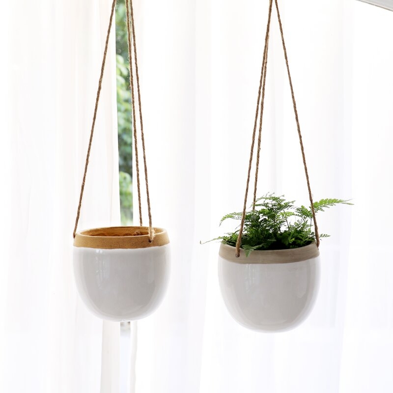 Rayshun Ceramic 2 - Piece Hanging Planter (Set of 2) - Image 1