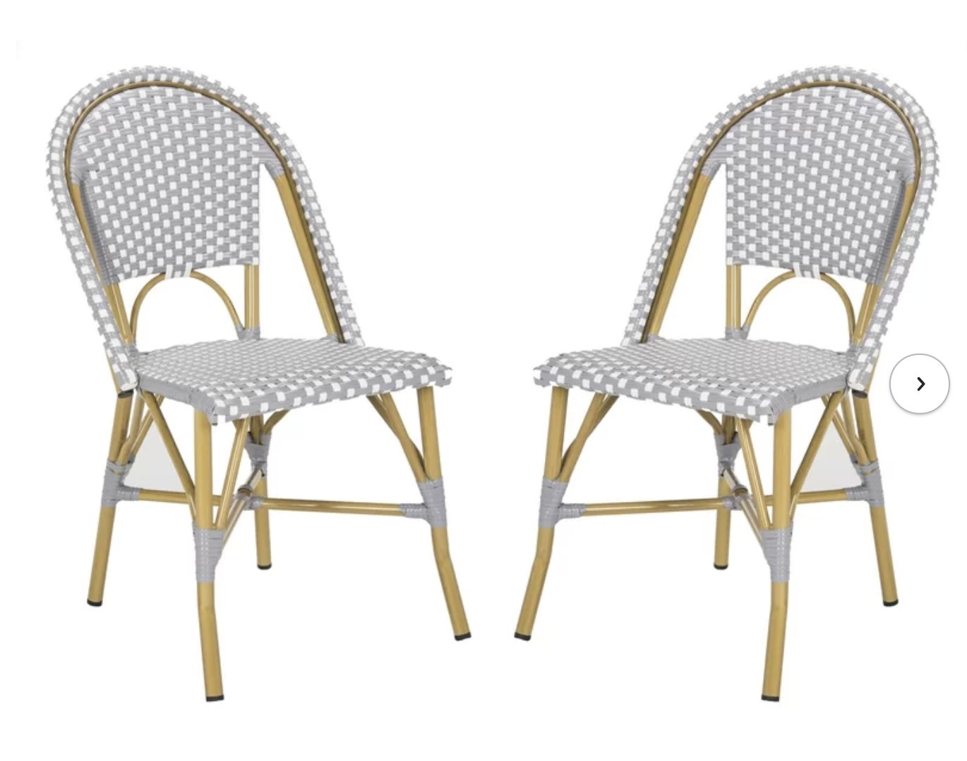 Gray/White Rahul Stacking Patio Dining Chair (Set of 2) - Image 0