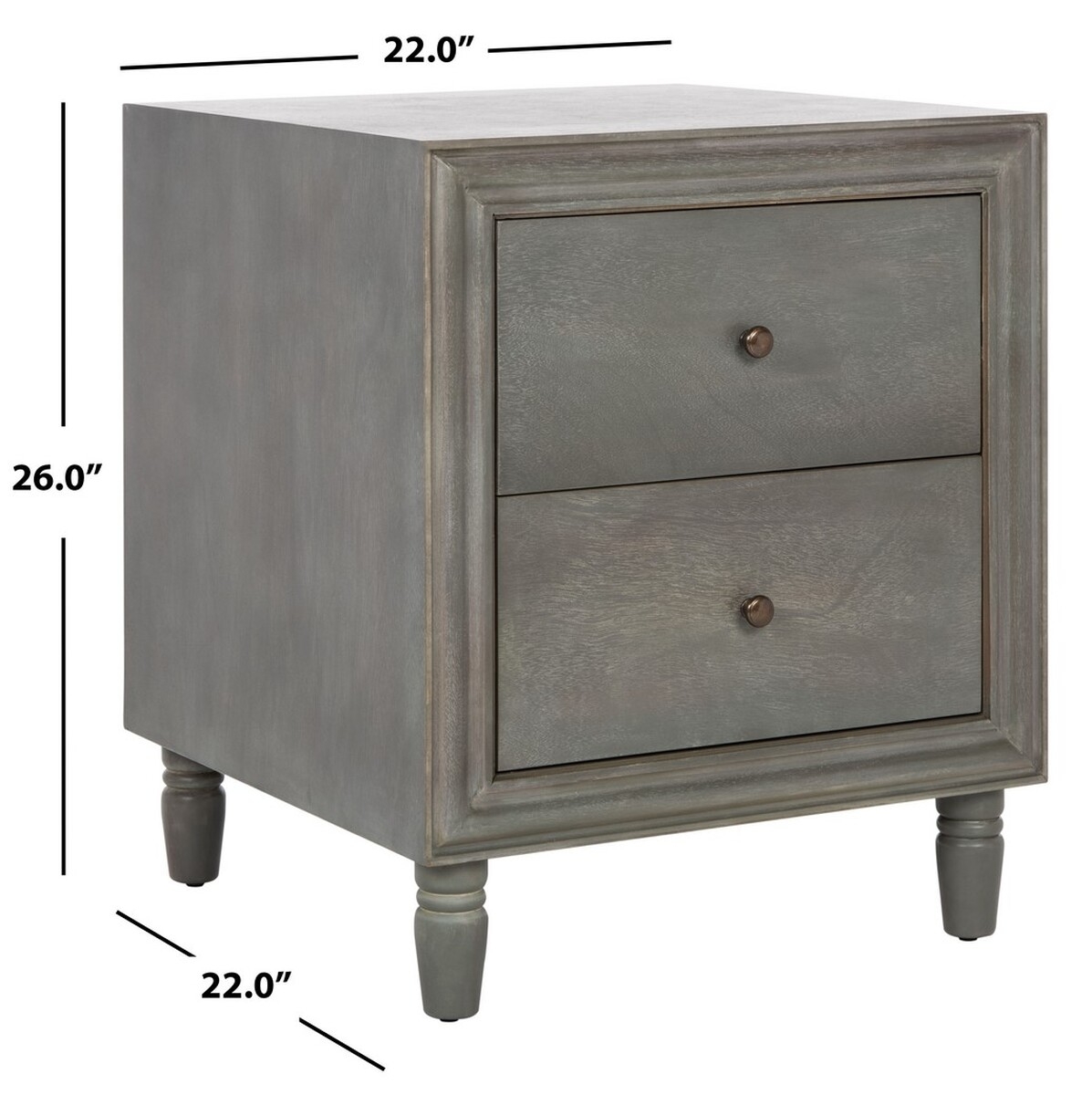 Blaise Nightstand With Storage Drawers - French Grey - Arlo Home - Image 1