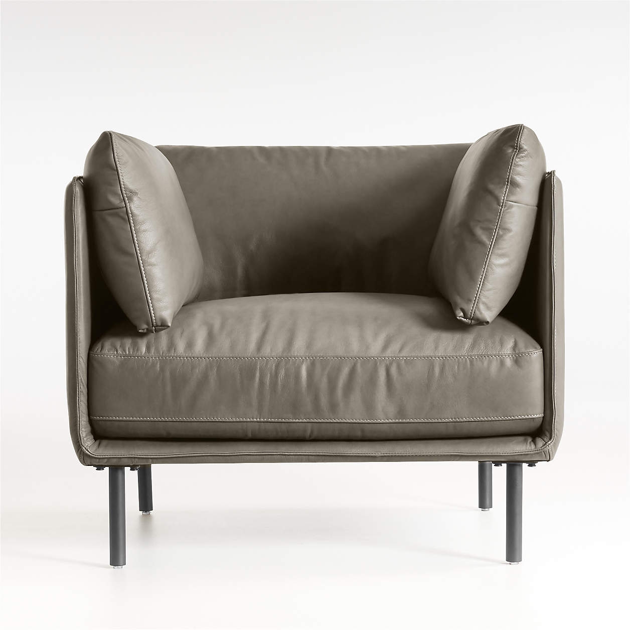 Wells Leather Chair, Benoit Stone - Image 0