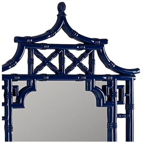 Pinlo Cobalt Blue 28 1/4" x 42" Pagoda Wall Mirror - Style # 1G204 - Image 1