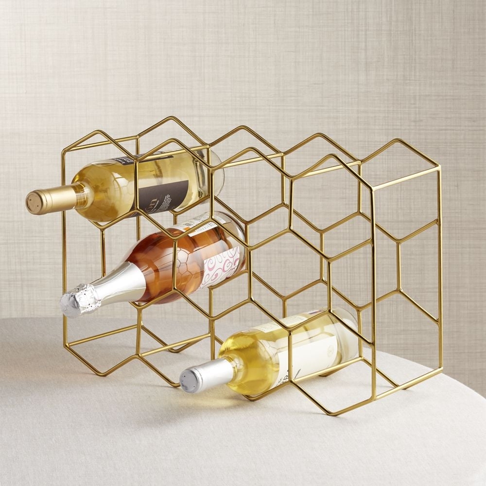 11-Bottle Gold Wine Rack - Image 0