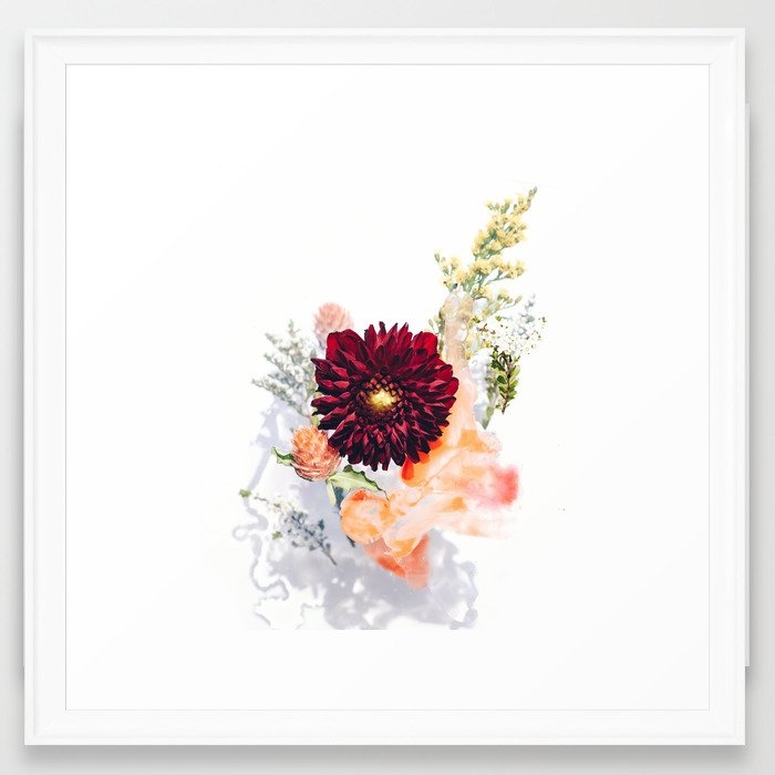 Framed Art Print - Flower Bouquet #2 - Scoop White Frame - 22" X 22" - Image 0