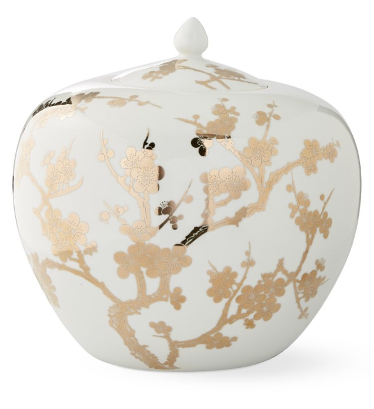 White and Gold Small Ginger Jar - Image 0