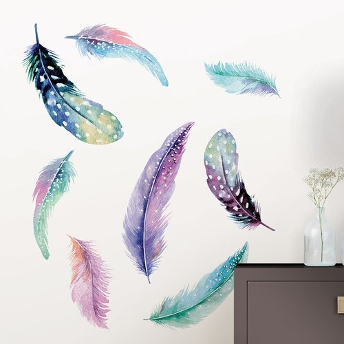Wall Art Kit Celestial Feathers Wall Decal - Image 0