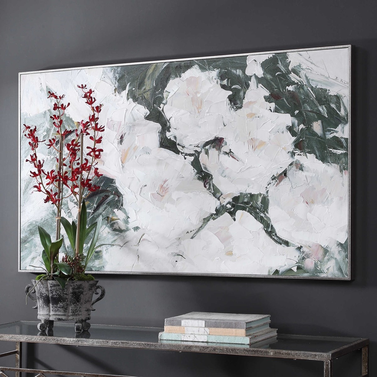 Sweetbay Magnolias Hand Painted Canvas, 57" x 33" - Image 1