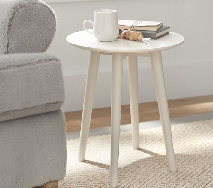 Modern Spindle Side Table, Simply White, UPS Delivery - Image 2