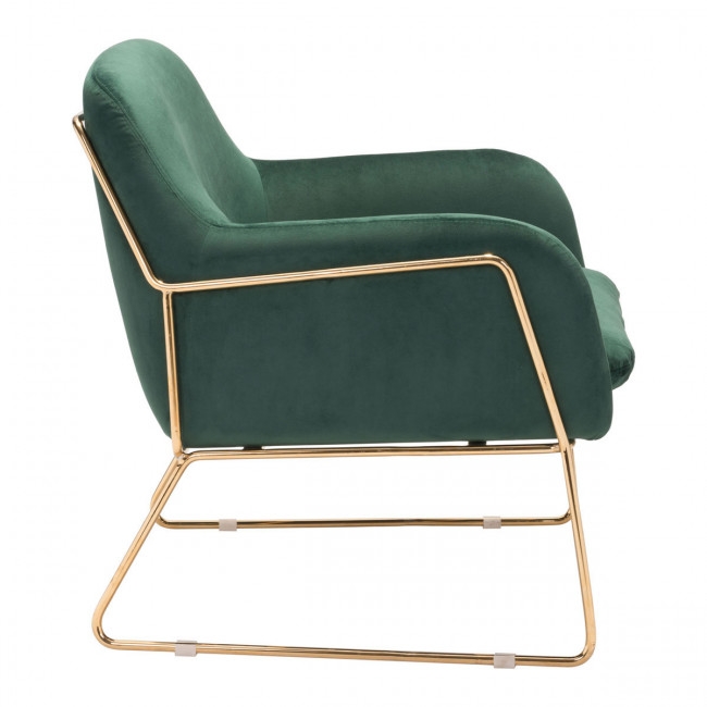 Nadir Arm Chair, Green & Gold - Image 1