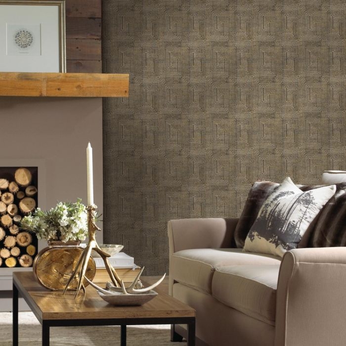 Right Angle Weave Sure Strip Wallpaper-black, double roll - Image 2