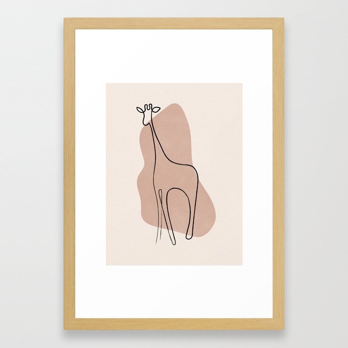 Giraffe Line Art Abstract Framed Art Print - Image 0