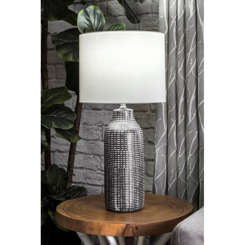 Eyre Ceramic Linen Shade 26" Table Lamp - Image 1