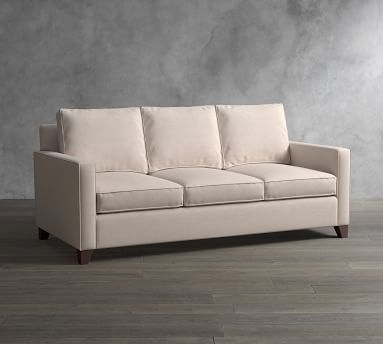 Cameron Square Arm Upholstered Deep Seat Grand Sofa 3-Seater 96", Polyester Wrapped Cushions, Sunbrella(R) Performance Chenille Fog - Image 2