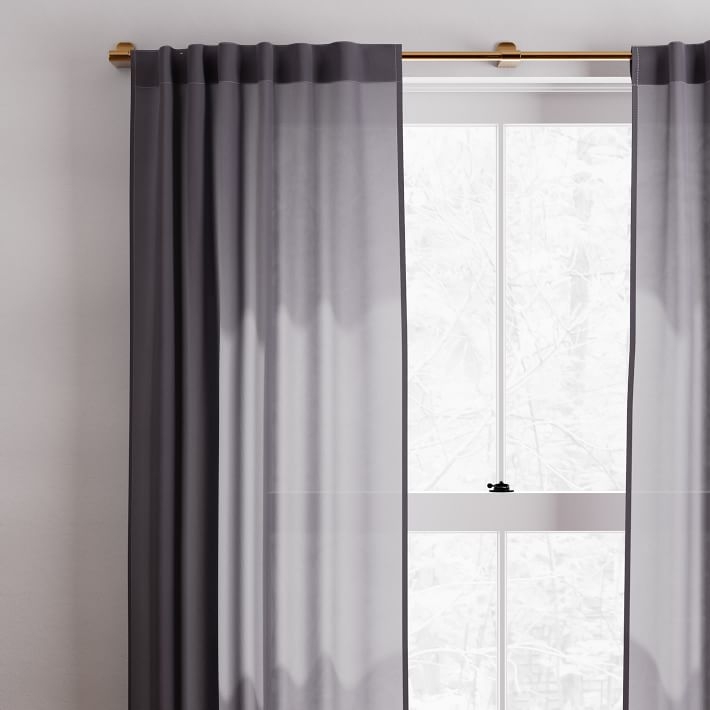 Sheer Belgian Linen Curtain Iron Gate 48"x96" - Image 1