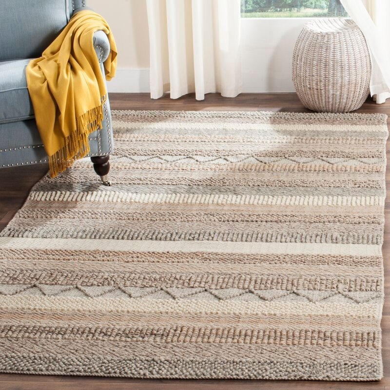 Gifford Handmade Flatweave Beige/Ivory/Light Salmon Rug - Image 0