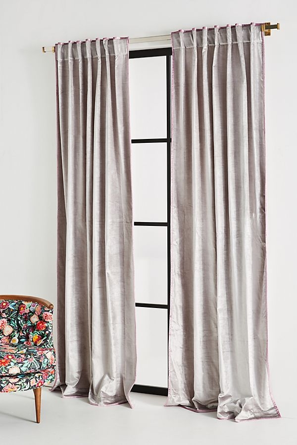 Petra Velvet Curtain, Light Grey - Image 0