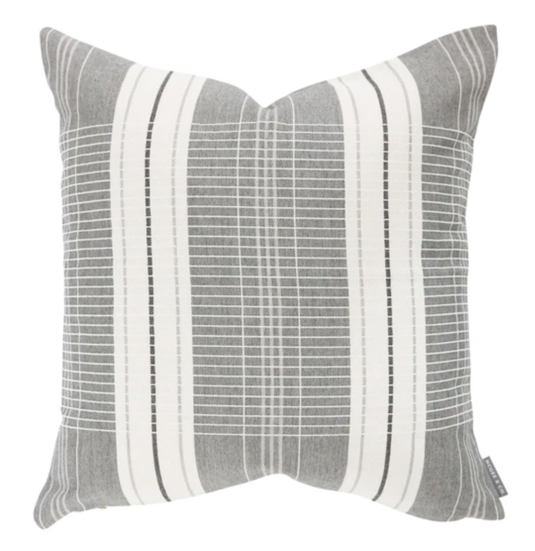 OXFORD WOVEN PLAID PILLOW COVER 22" - Image 0