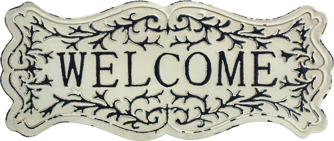 Walter Metal White Welcome Sign Wall Decor - Image 0