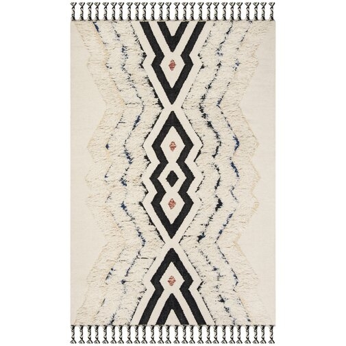 Lizette Hand-Knotted Wool/Cotton Ivory Area Rug 8x10 - Image 0