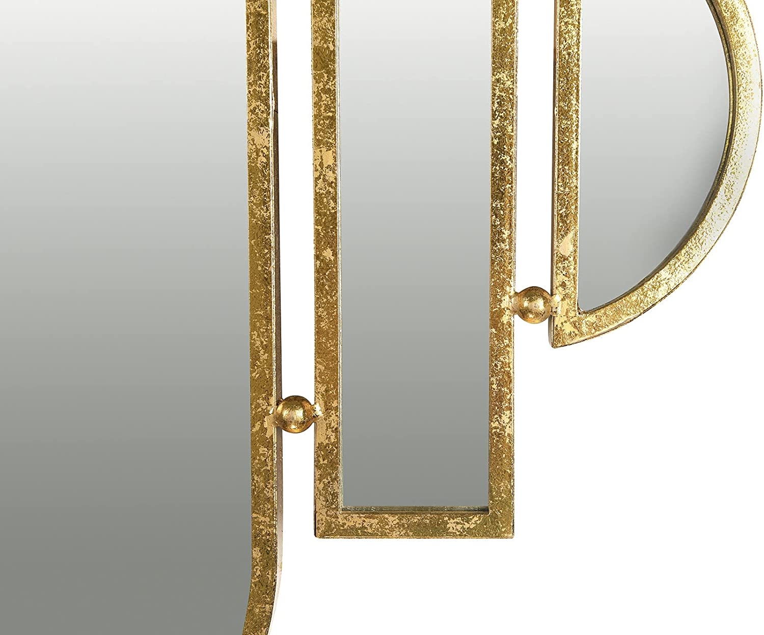 Art Deco 5-Part Wall Mirror With Gold Finish - Image 3