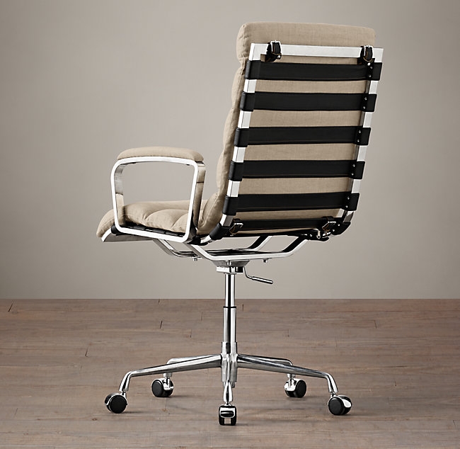 Oviedo Upholstered Desk Chair -vintage velvet white - Image 1