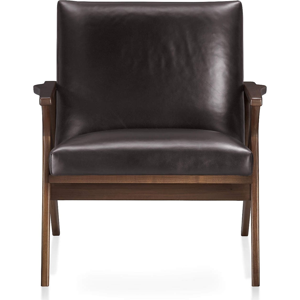 Cavett Leather Wood Frame Chair - Image 0