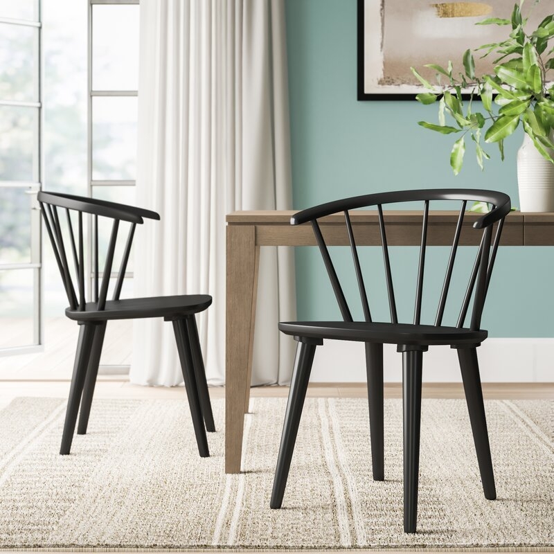 Spindle Solid Wood Windsor Back Arm Chair (set of 2) - Image 1