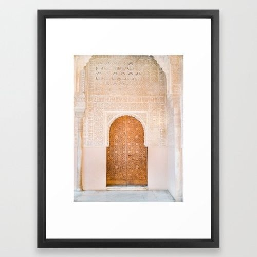 Alhambra door | Granada Spain travel photography | Bright and pastel colored photo art print Framed Art Print - Image 0