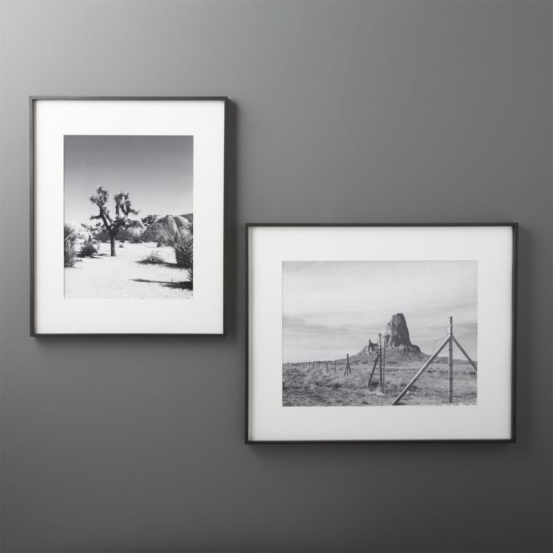 Gallery Black 16x20 Picture Frame with White Mat - Image 1