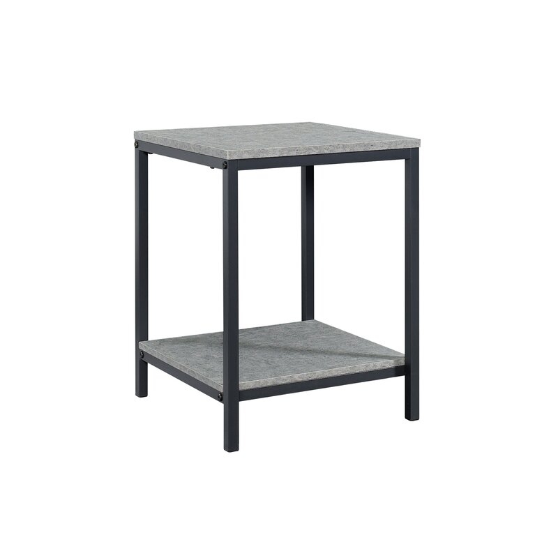 Smoked Oak Bronson End Table with Storage - Image 1