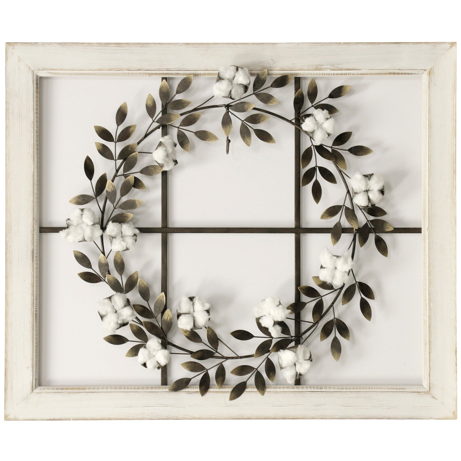 Floral Wreath Wood Framed Wall Décor - Image 0