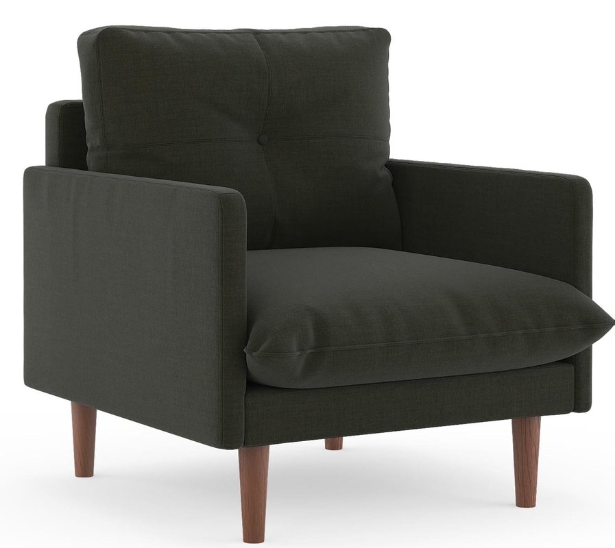 Cracraft Armchair- Upholstery: Peppercorn- Walnut - Image 1