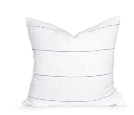 PAYDEN LINEN PILLOW, WHITE AND GRAY - Image 0