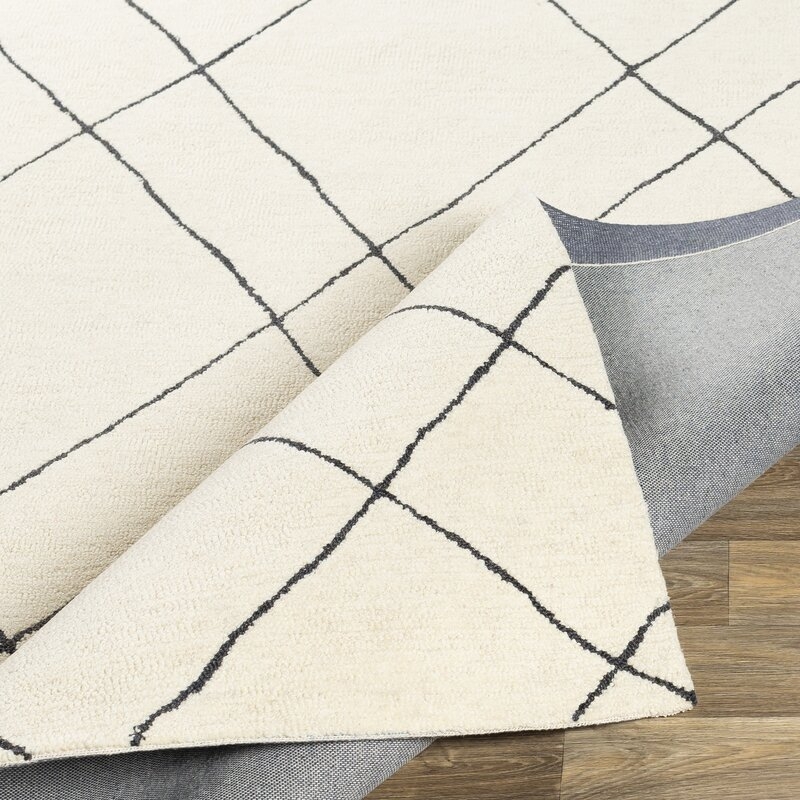 Hinkley Distressed Hand-Tufted Wool Taupe/Gray Area Rug - Image 3