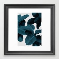 Indigo Plant Leaves Framed Art Print, 12" x 12" - Image 0