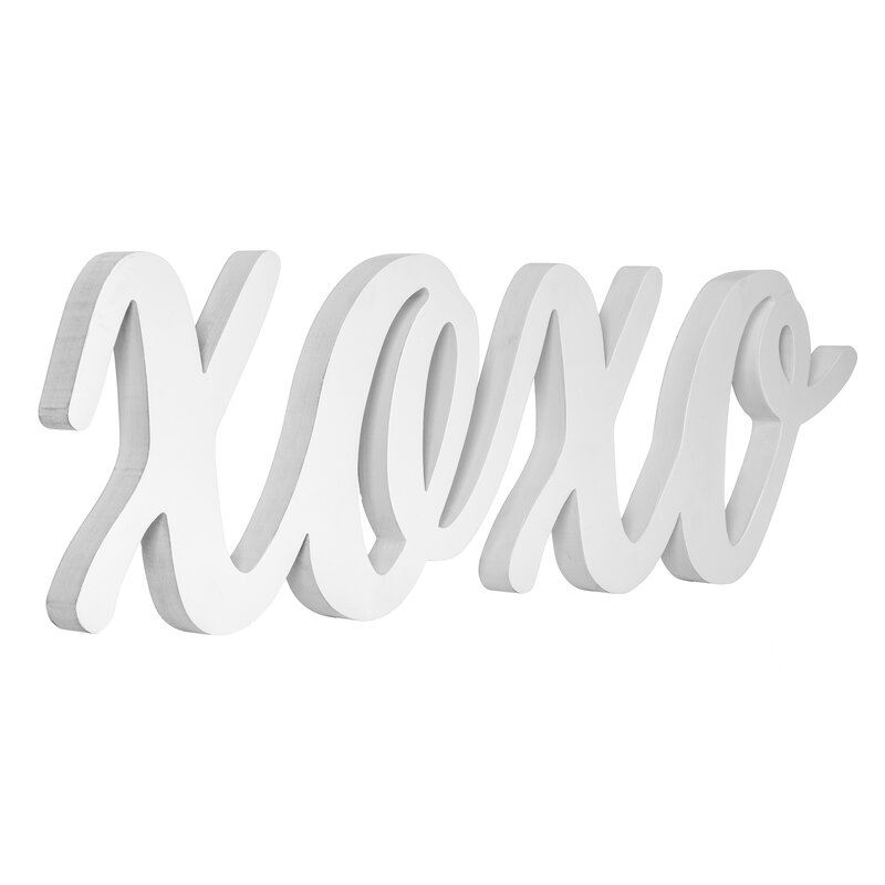 Acle Large Script XOXO Wood Cut Out Word Letter Blocks - Image 1