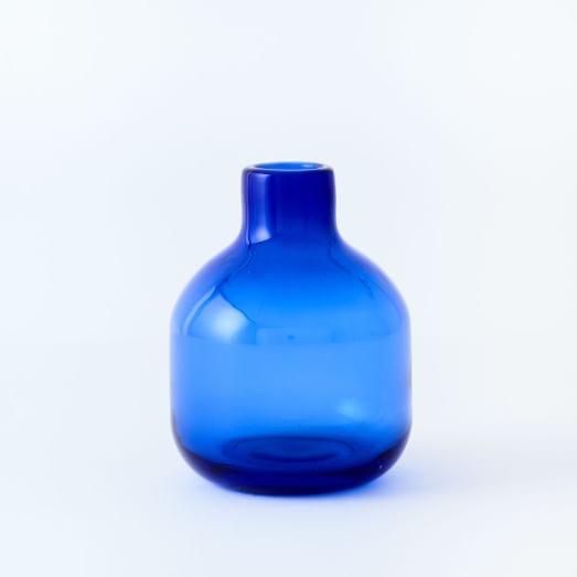 Pure Glass Vase, Bud Bottle, 5", cobalt blue - Image 0
