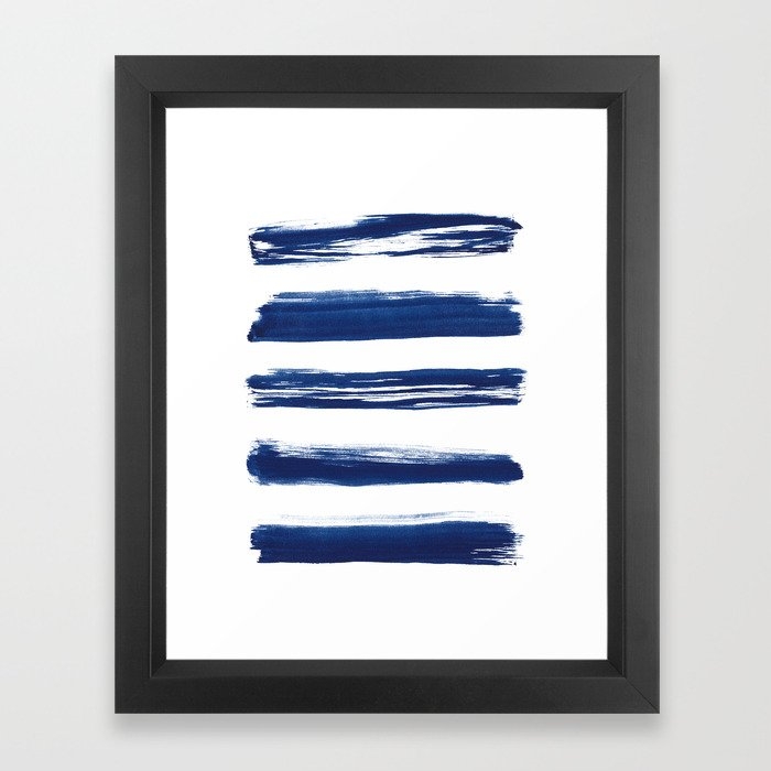 Indigo Brush Strokes | No. 2 Framed Art Print - Image 0