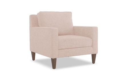 Pink Levi Mid Century Modern Chair - Key Largo Blush - Mocha - Image 0