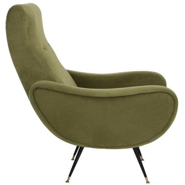 Elicia Velvet Retro Mid Centry Accent Chair - Hunter Green - Arlo Home - Image 3