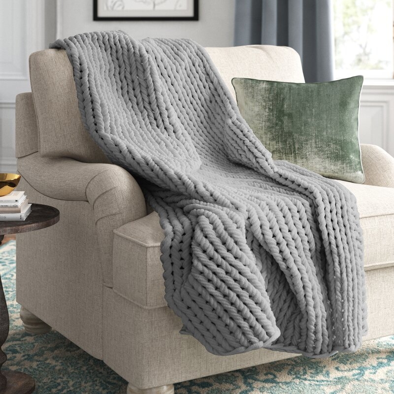 Marvelyn Double Knit Throw - Gray - Image 0