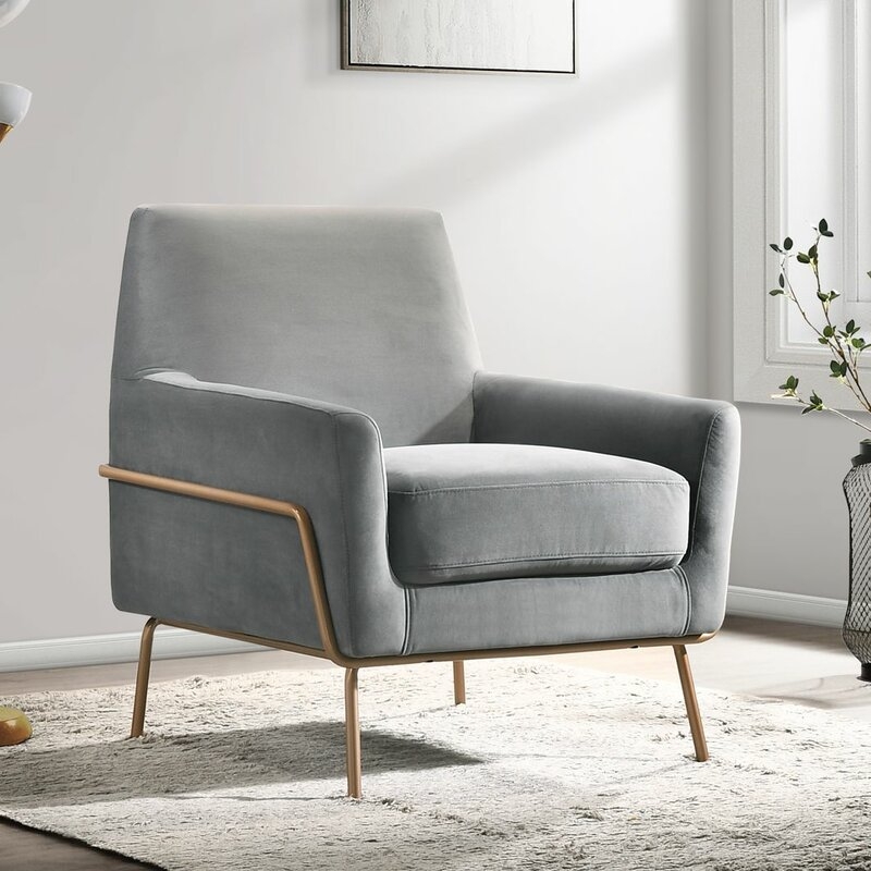 Mayo Modern Armchair- Light Gray - Image 2