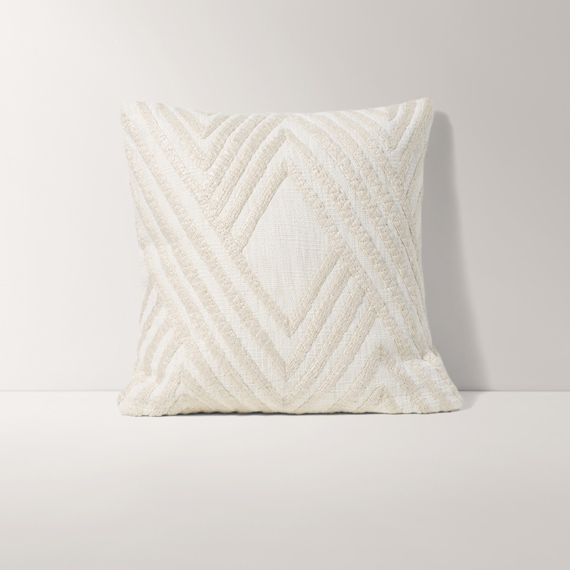 Embroidered Ivory Square Pillow Cover in Mixed - Image 0