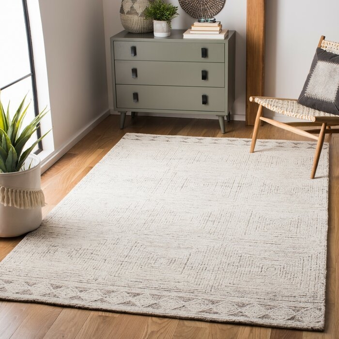 Dibble Handmade Tufted Wool Gray Area Rug - Image 2